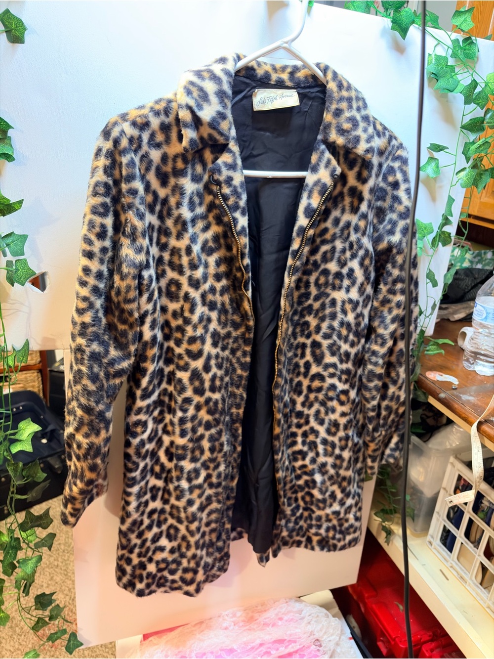 Saks Fifth Avenue Leopard-Print Teddy Jacket in Brown and Black